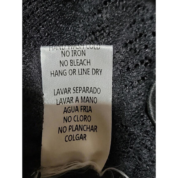 The Sang ~ Dramatic Ruffles Lace Black Size L Ladies Bodysuit Zip Back #01 - Picture 12 of 13